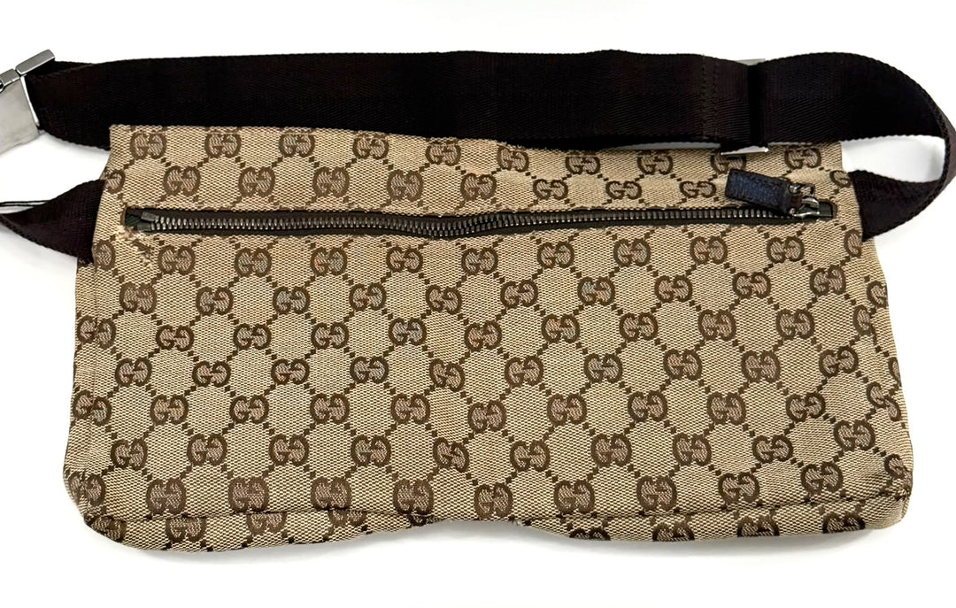 GUCCI GG SUPREME MONOGRAM DOUBLE POCKET BELT BAG