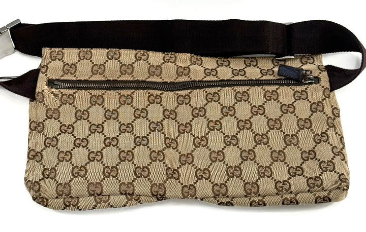 GUCCI GG SUPREME MONOGRAM DOUBLE POCKET BELT BAG