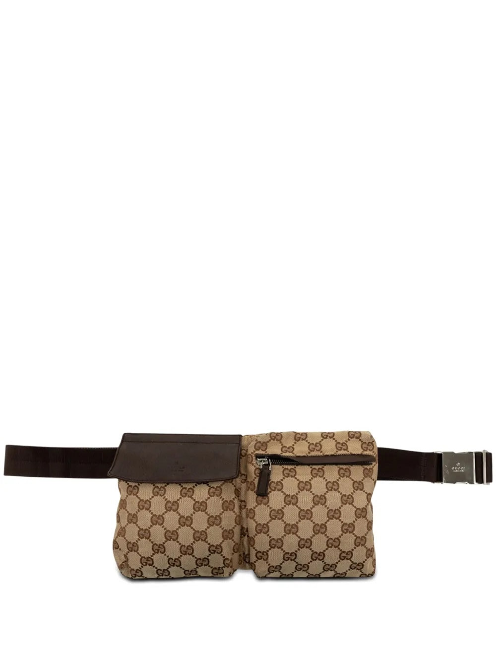 GUCCI GG SUPREME MONOGRAM DOUBLE POCKET BELT BAG