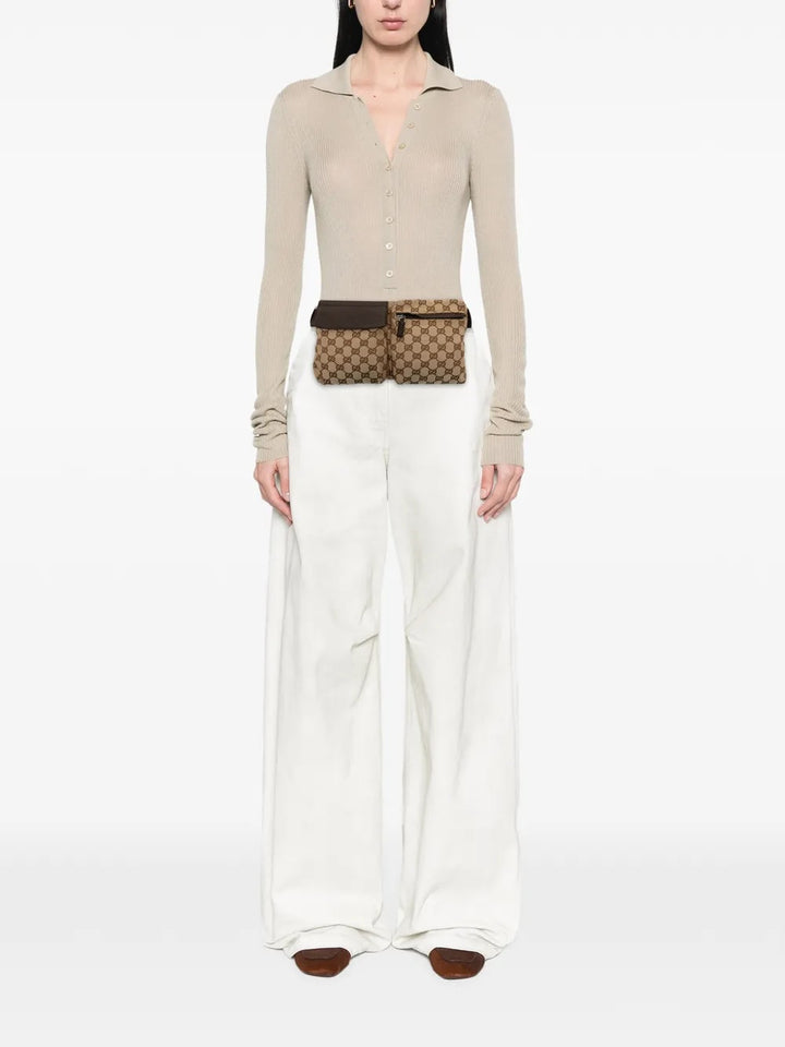GUCCI GG SUPREME MONOGRAM DOUBLE POCKET BELT BAG