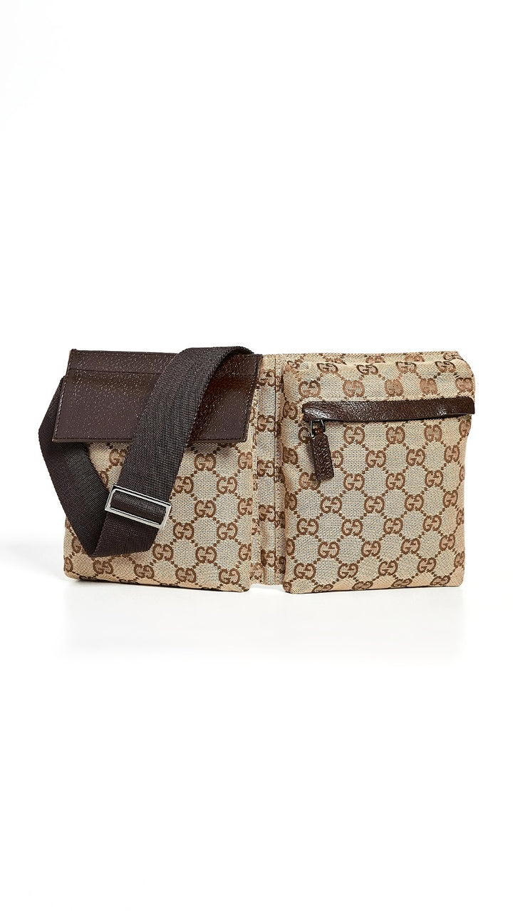 GUCCI GG SUPREME MONOGRAM DOUBLE POCKET BELT BAG