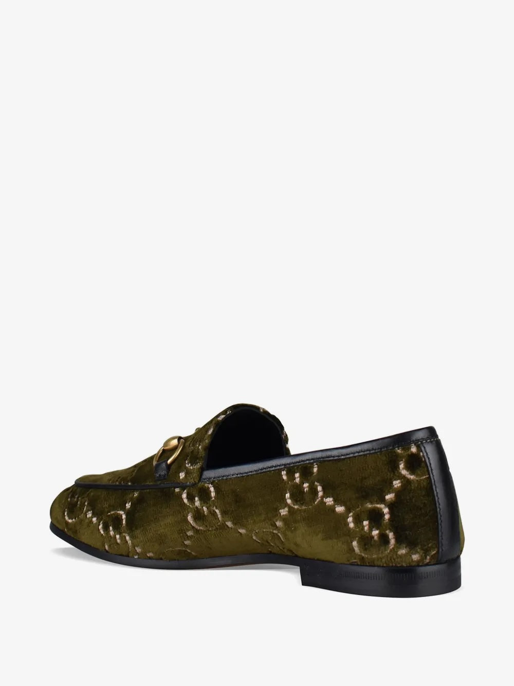 GUCCI GG MONOGRAM JORDAAN VELVET HORSEBIT LOAFERS