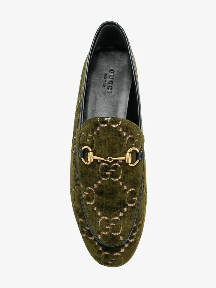 GUCCI GG MONOGRAM JORDAAN VELVET HORSEBIT LOAFERS