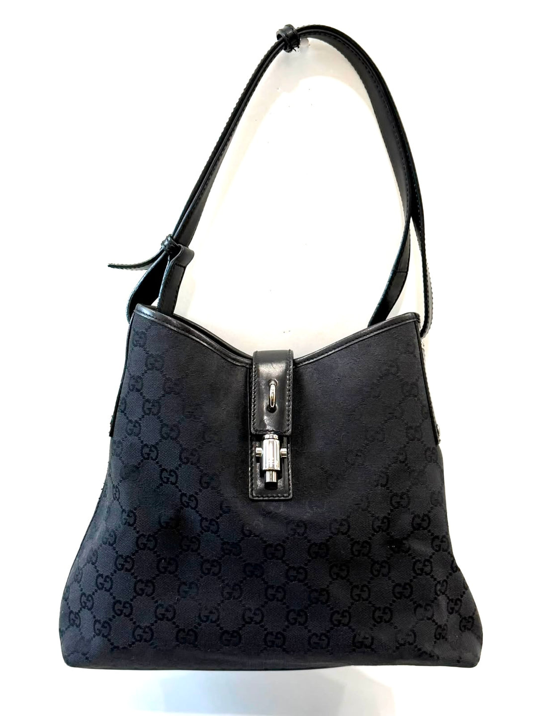 GUCCI GG MONOGRAM JACKIE PISTON-LOCK HOBO BAG