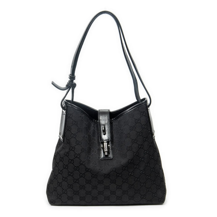 GUCCI GG MONOGRAM JACKIE PISTON-LOCK HOBO BAG