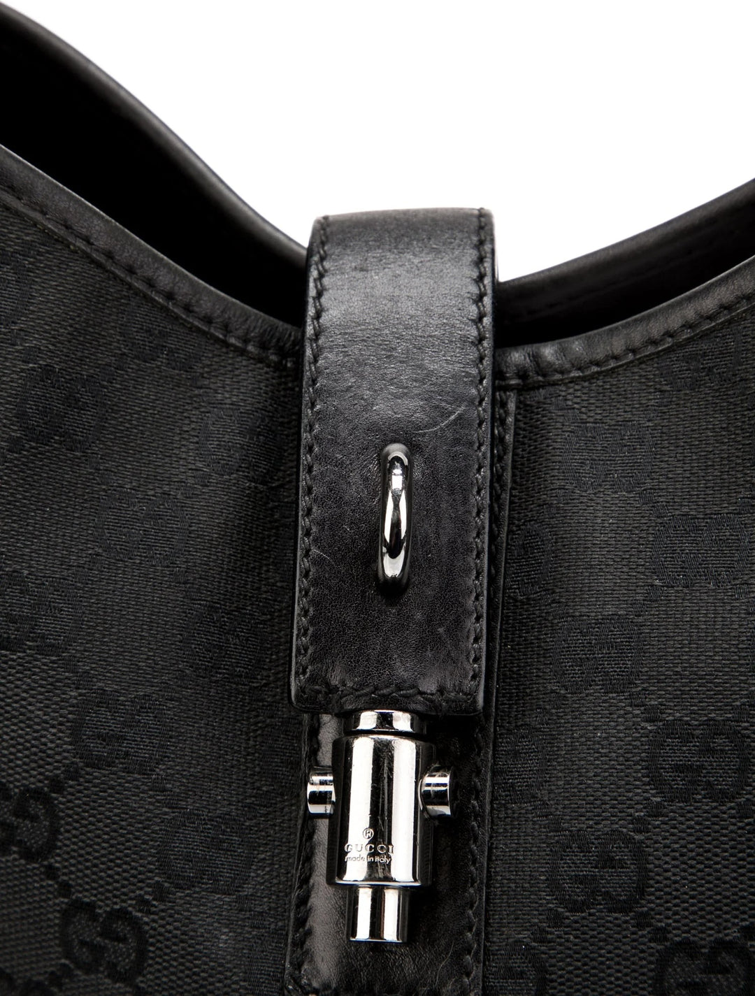 GUCCI GG MONOGRAM JACKIE PISTON-LOCK HOBO BAG