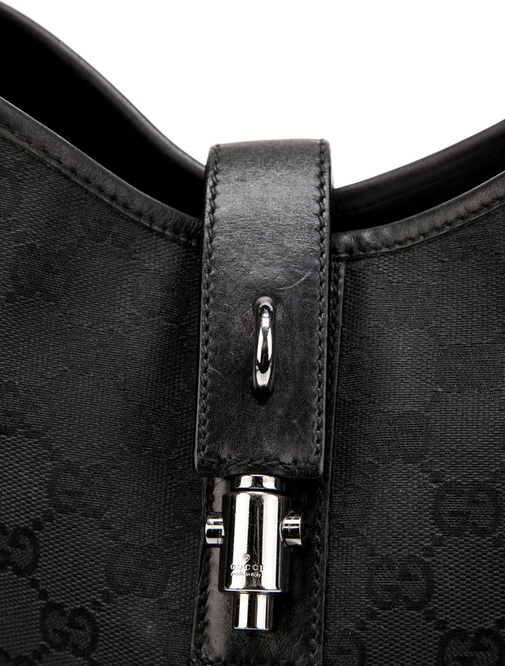 GUCCI GG MONOGRAM JACKIE PISTON-LOCK HOBO BAG
