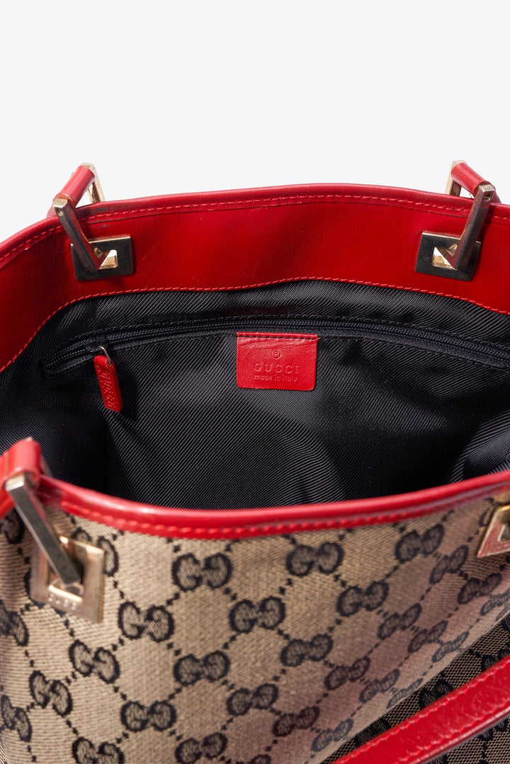 GUCCI GG MONOGRAM MEDIUM BUCKET TOTE BAG