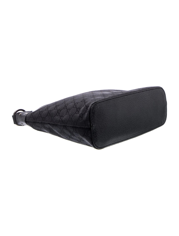 GUCCI GG MONOGRAM LEATHER TRIMMED VINTAGE HOBO BAG