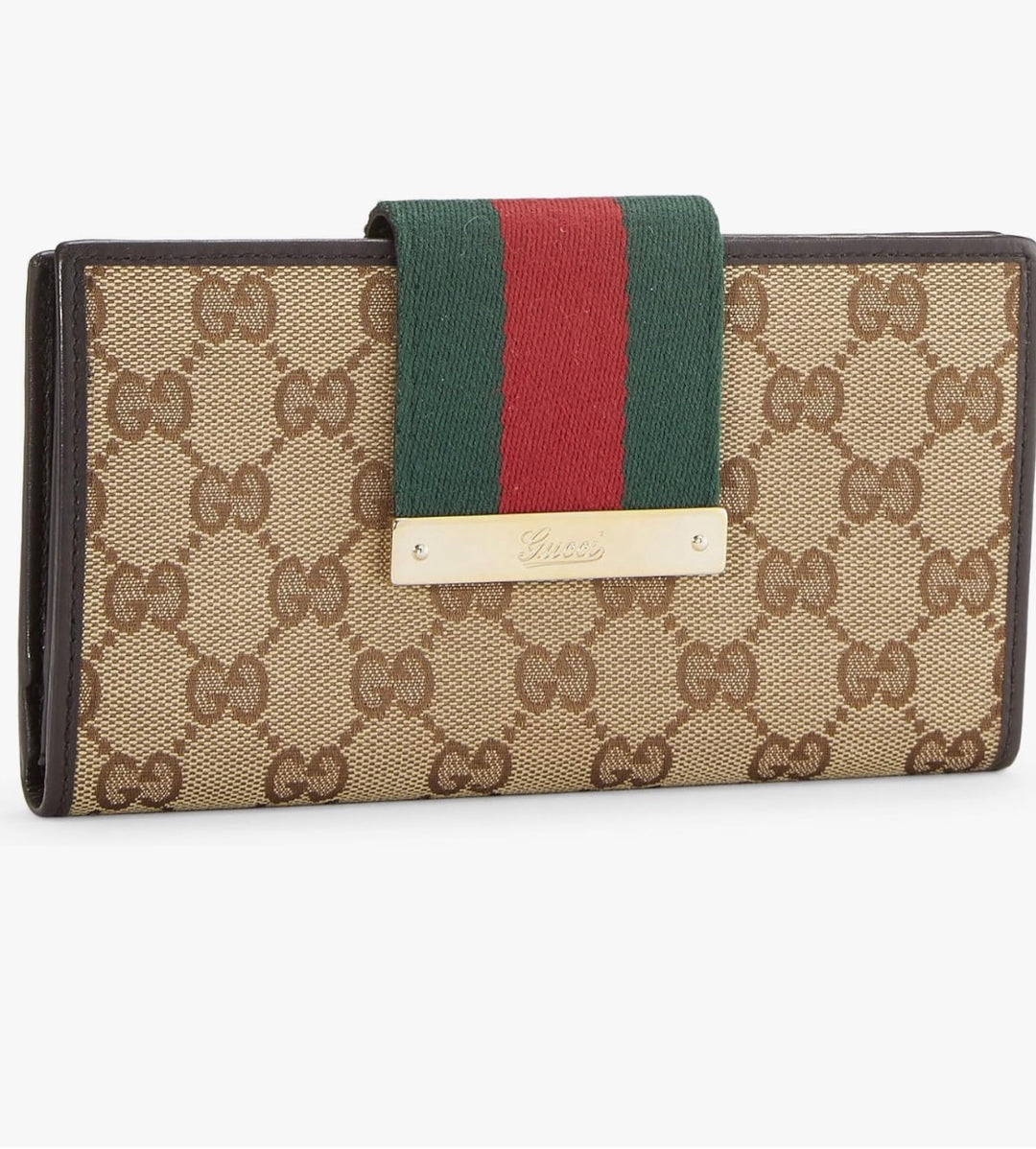 GUCCI GG MONOGRAM WEB VINTAGE CONTINENTAL WALLET