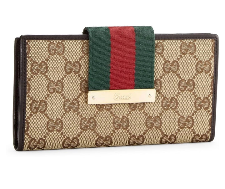 GUCCI GG MONOGRAM WEB VINTAGE CONTINENTAL WALLET