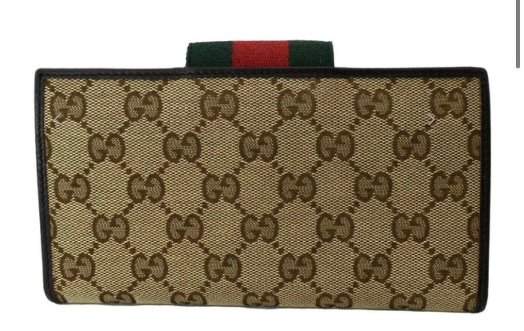 GUCCI GG MONOGRAM WEB VINTAGE CONTINENTAL WALLET