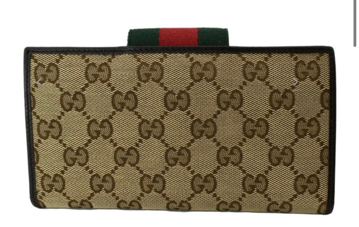 GUCCI GG MONOGRAM WEB VINTAGE CONTINENTAL WALLET