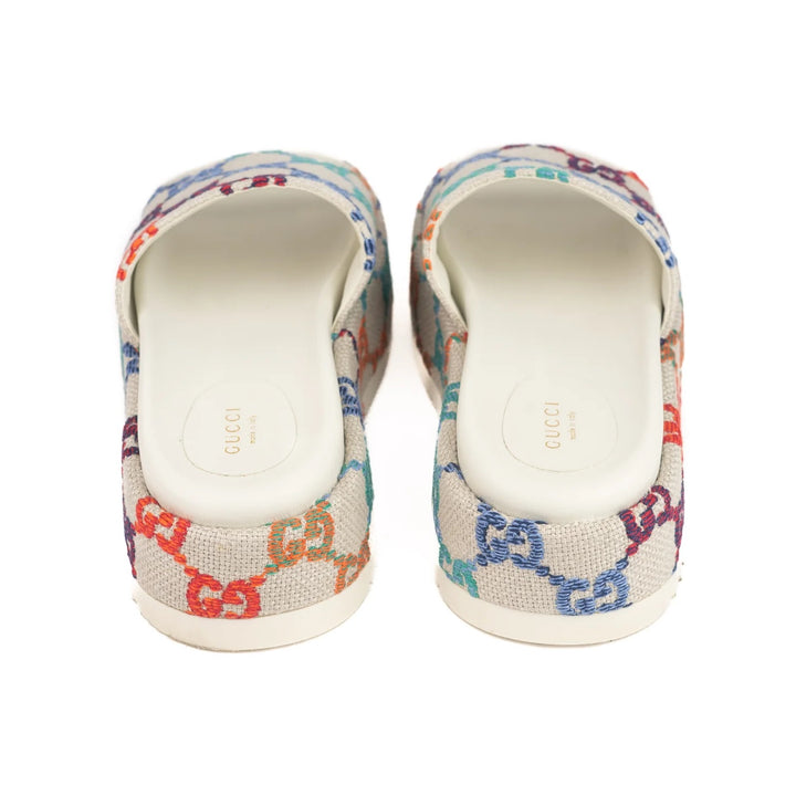 GUCCI GG MULTICOLOR ANGELINA PLATFORM SLIDE SANDALS – Caroline's - Main Image
