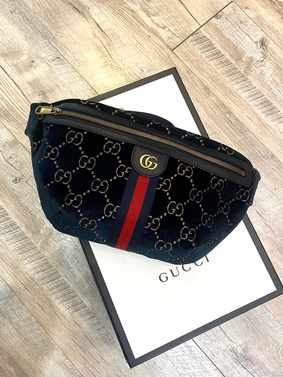 GUCCI GG OPHIDIA WEB VELVET LARGE BELT BAG – Caroline's Fashion