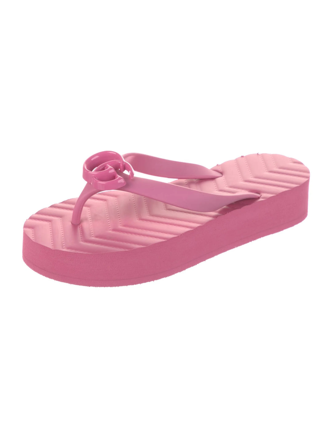 GUCCI GG RUBBER CHEVRON PASCAR PLATFORM MULES