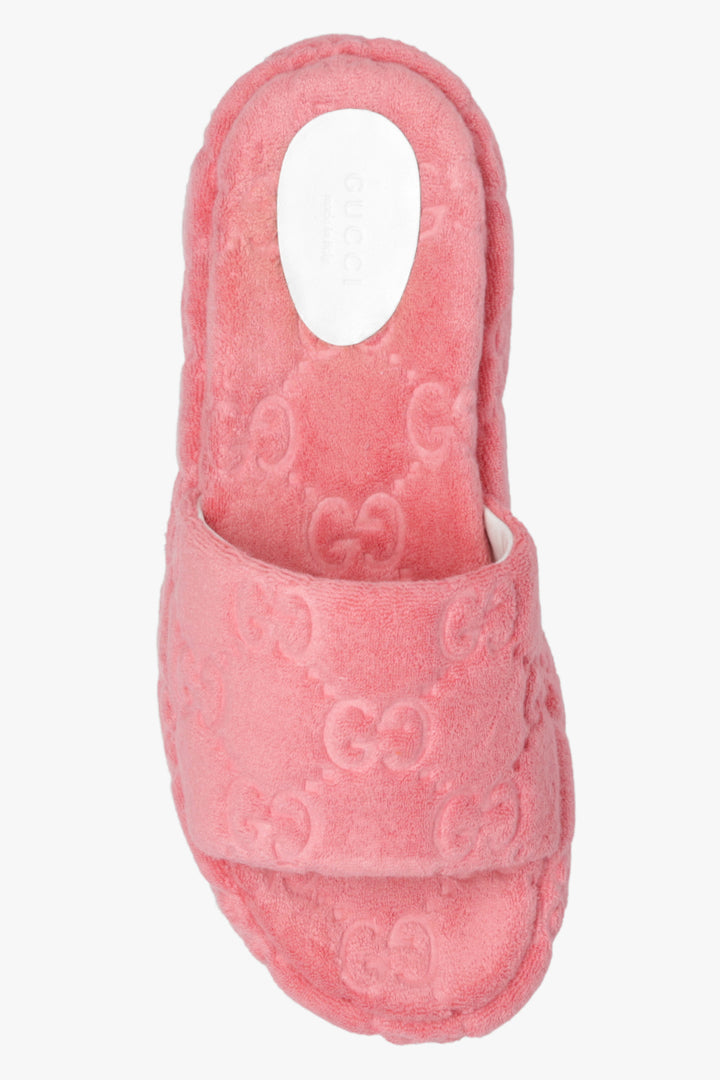 GUCCI GG PLATFORM SPONGE SLIDE SANDALS IN WILD ROSE – Caroline's