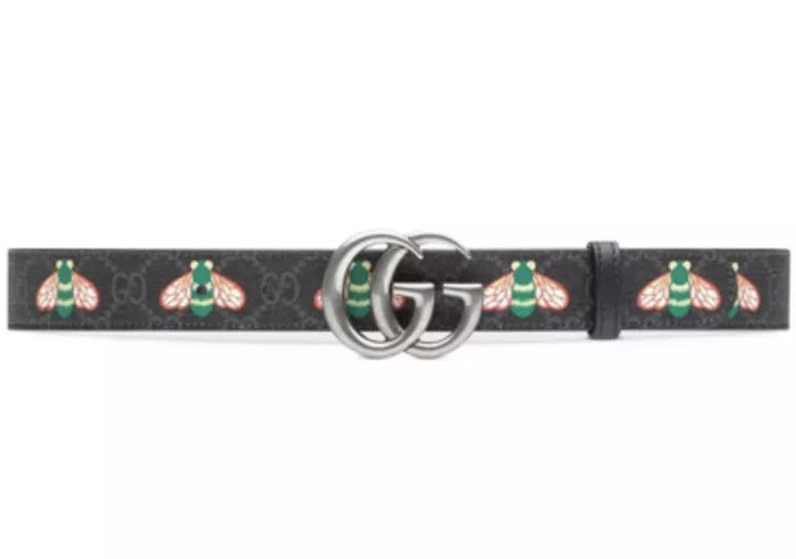 GUCCI GG SUPREME UNISEX BEE LEATHER BELT