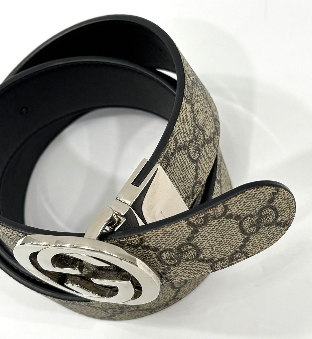 GUCCI GG SUPREME MONOGRAM INTERLOCKING G BELT