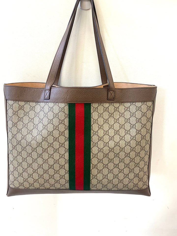 GUCCI GG SUPREME MEDIUM SOFT OPHIDIA TOTE BAG