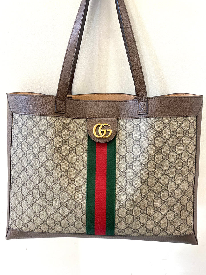 GUCCI GG SUPREME MEDIUM SOFT OPHIDIA TOTE BAG