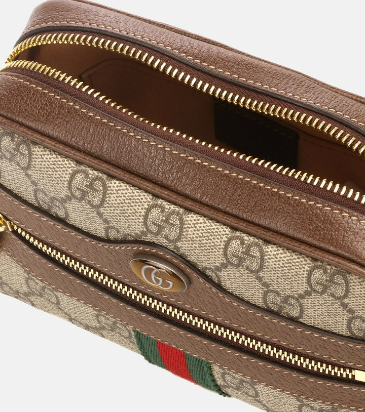 GUCCI GG SUPREME MONOGRAM WEB MINI OPHIDIA CROSSBODY
