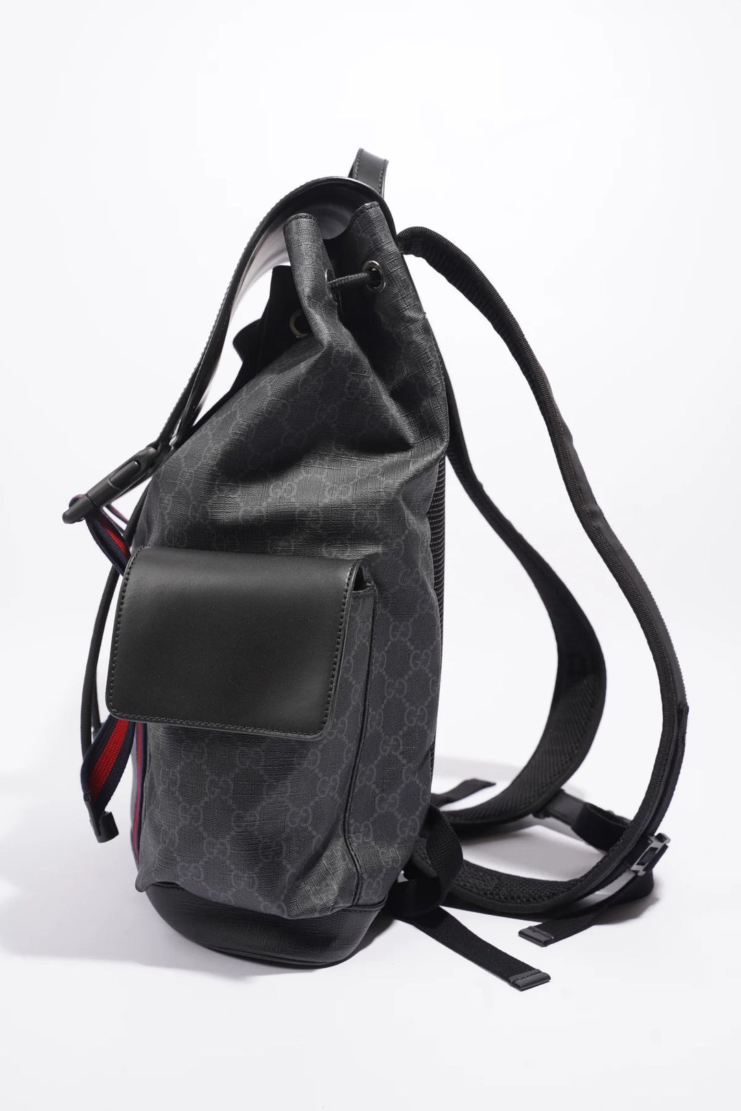 GUCCI GG SUPREME MONOGRAM APPIA CALFSKIN WEB BACKPACK