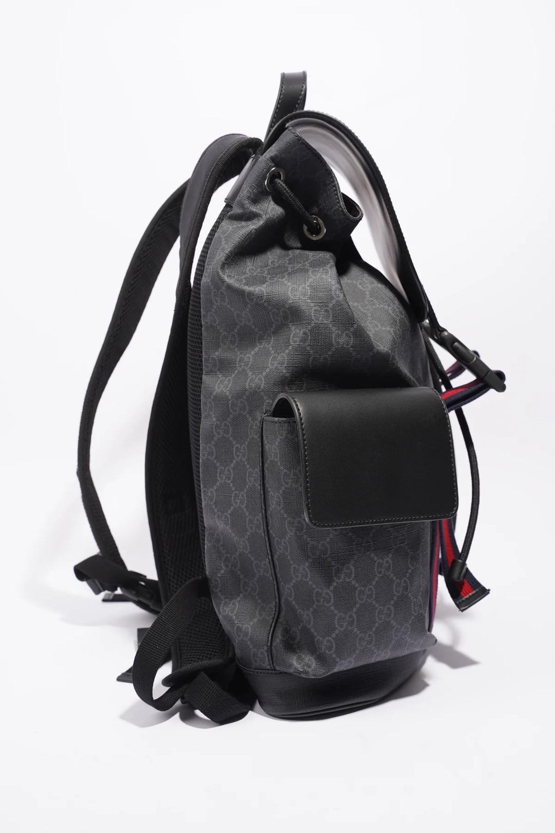 GUCCI GG SUPREME MONOGRAM APPIA CALFSKIN WEB BACKPACK
