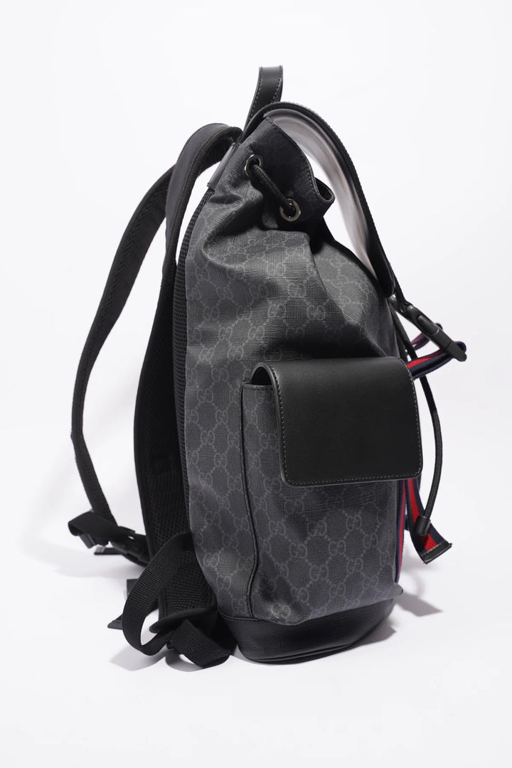 GUCCI GG SUPREME MONOGRAM APPIA CALFSKIN WEB BACKPACK