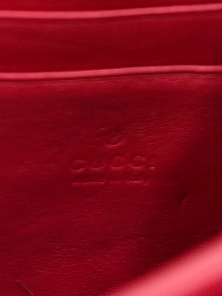 GUCCI GG SUPREME DIONYSUS WALLET ON CHAIN – CHERRY RED LEATHER INTERIOR