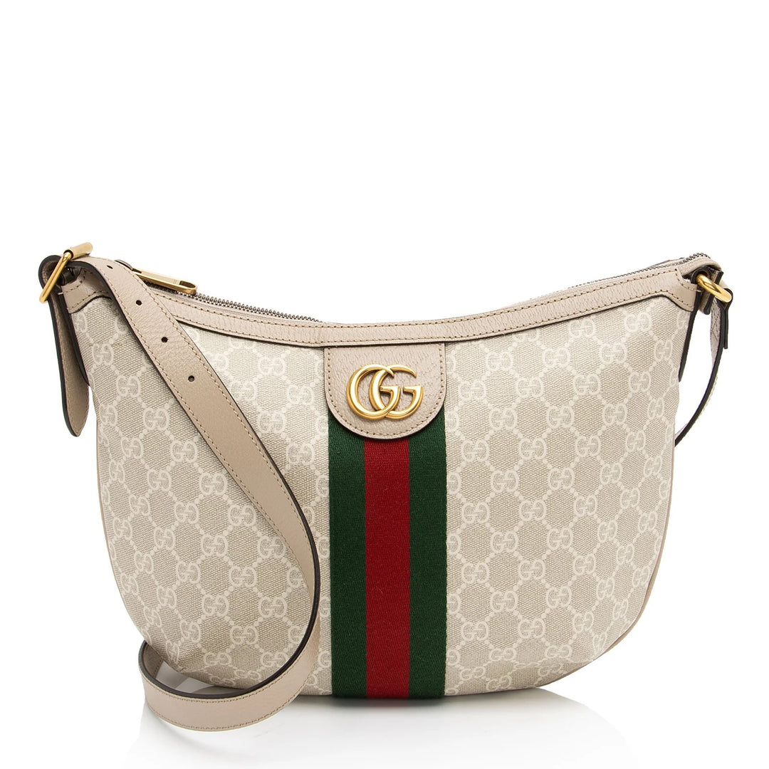 GUCCI GG SUPREME MONOGRAM WEB SMALL OPHIDIA SHOULDER BAG
