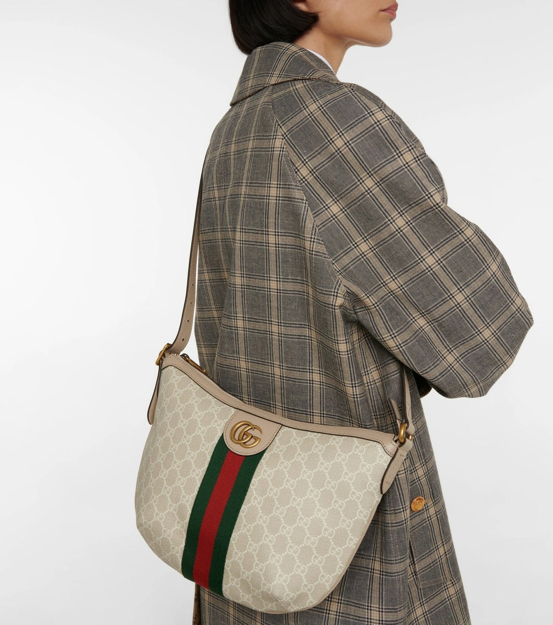 GUCCI GG SUPREME MONOGRAM WEB SMALL OPHIDIA SHOULDER BAG