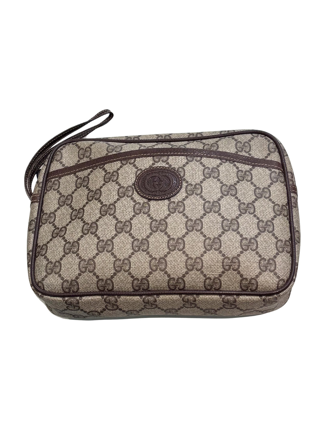GUCCI GG SUPREME VINTAGE CLUTCH WRISTLET BAG