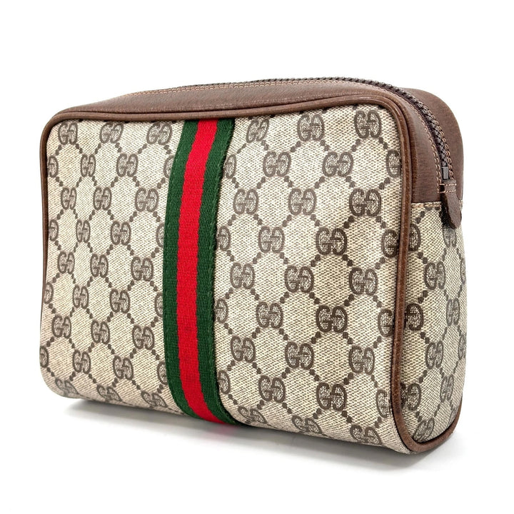 GUCCI GG SUPREME VINTAGE SHERRY LINE POUCH