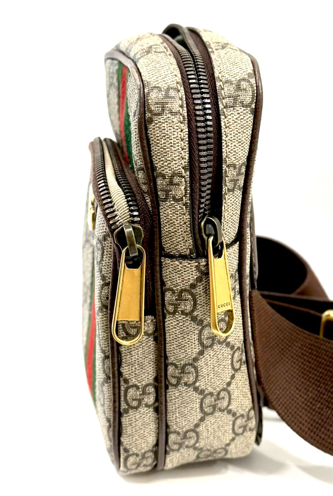 GUCCI GG SUPREME MINI OPHIDIA WEB CROSSBODY BAG
