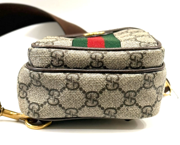 GUCCI GG SUPREME MINI OPHIDIA WEB CROSSBODY BAG