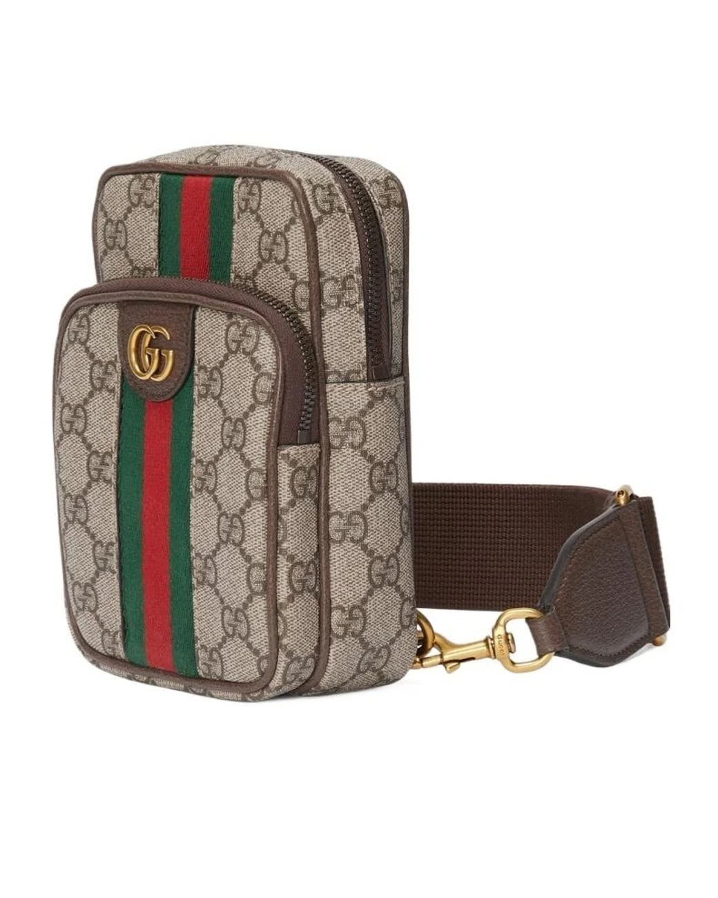 GUCCI GG SUPREME MINI OPHIDIA WEB CROSSBODY BAG
