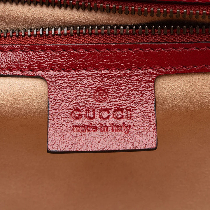 GUCCI MATELASSE LEATHER TORCHON GG MARMONT CLUTCH BAG