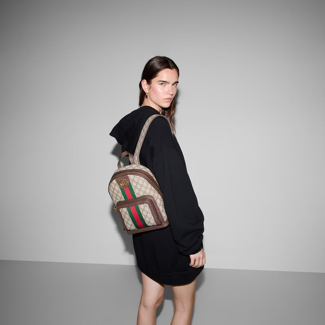 GUCCI GG WEB OPHIDIA SMALL BACKPACK