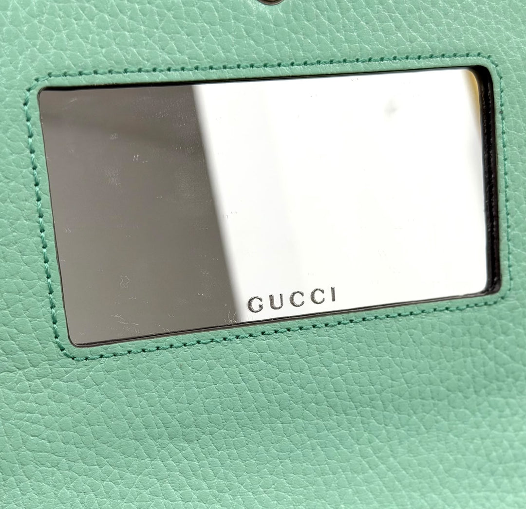 GUCCI GG MARMONT CALFSKIN LEATHER CHAIN WALLET – APPLE GREEN