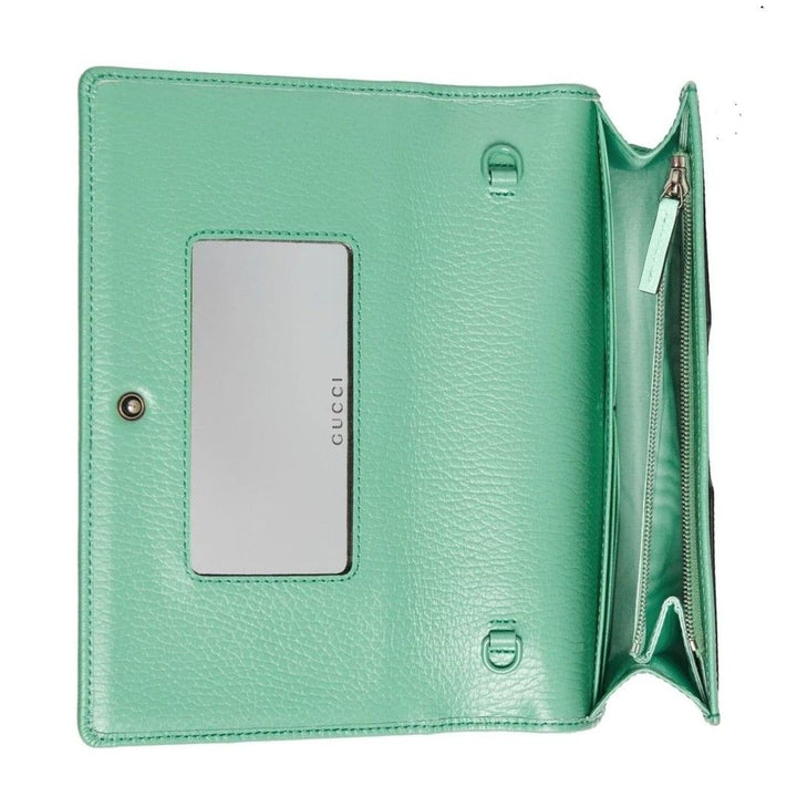 GUCCI GG MARMONT CALFSKIN LEATHER CHAIN WALLET – APPLE GREEN