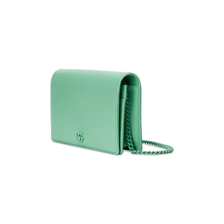 GUCCI GG MARMONT CALFSKIN LEATHER CHAIN WALLET – APPLE GREEN