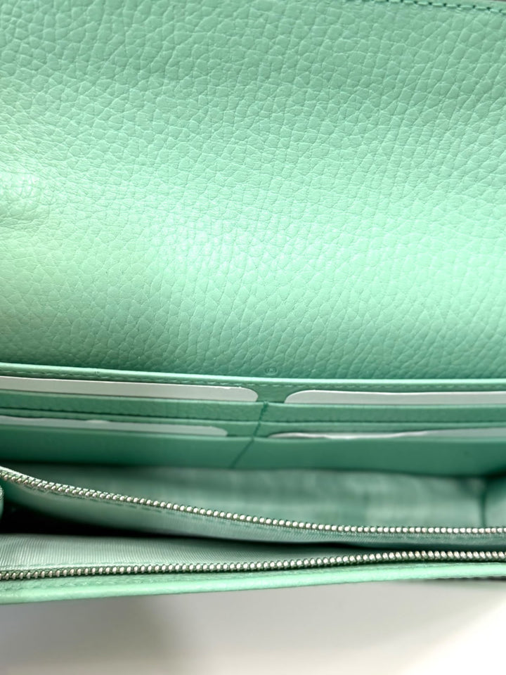 GUCCI GG MARMONT CALFSKIN LEATHER CHAIN WALLET – APPLE GREEN