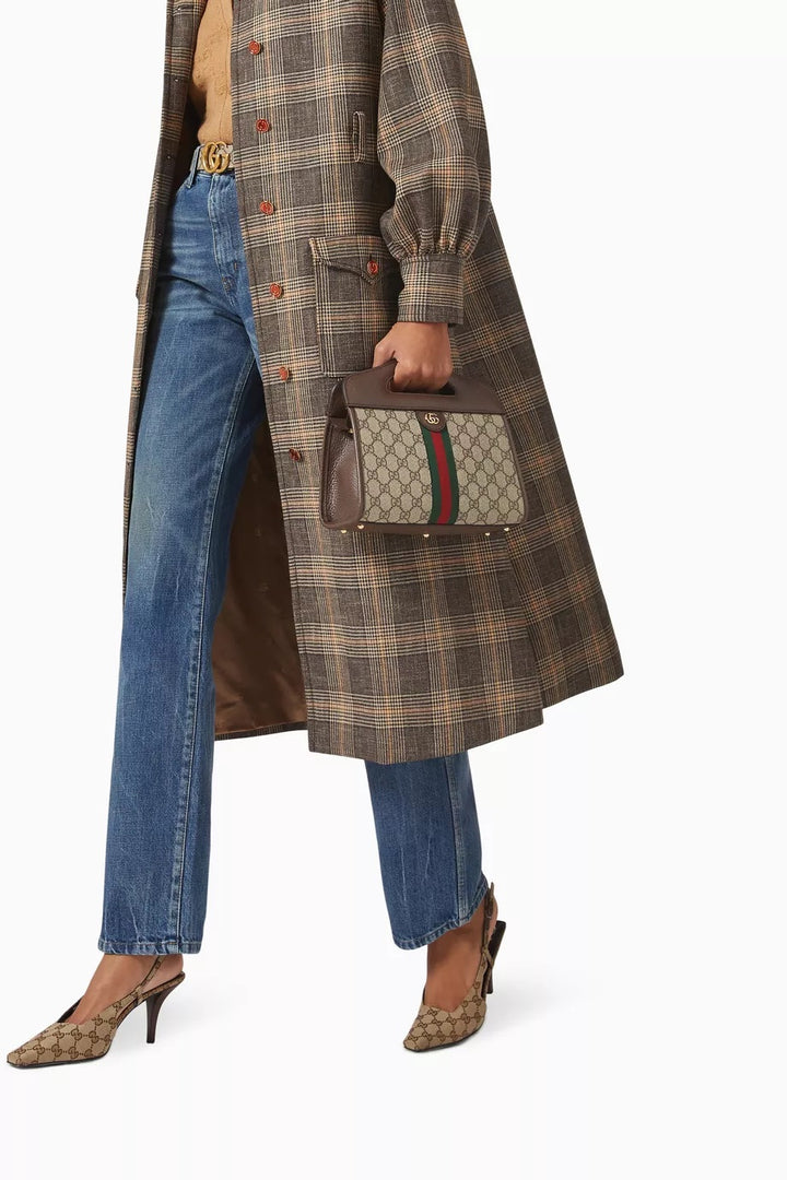 GUCCI GG SUPREME SMALL OPHIDIA TOTE BAG