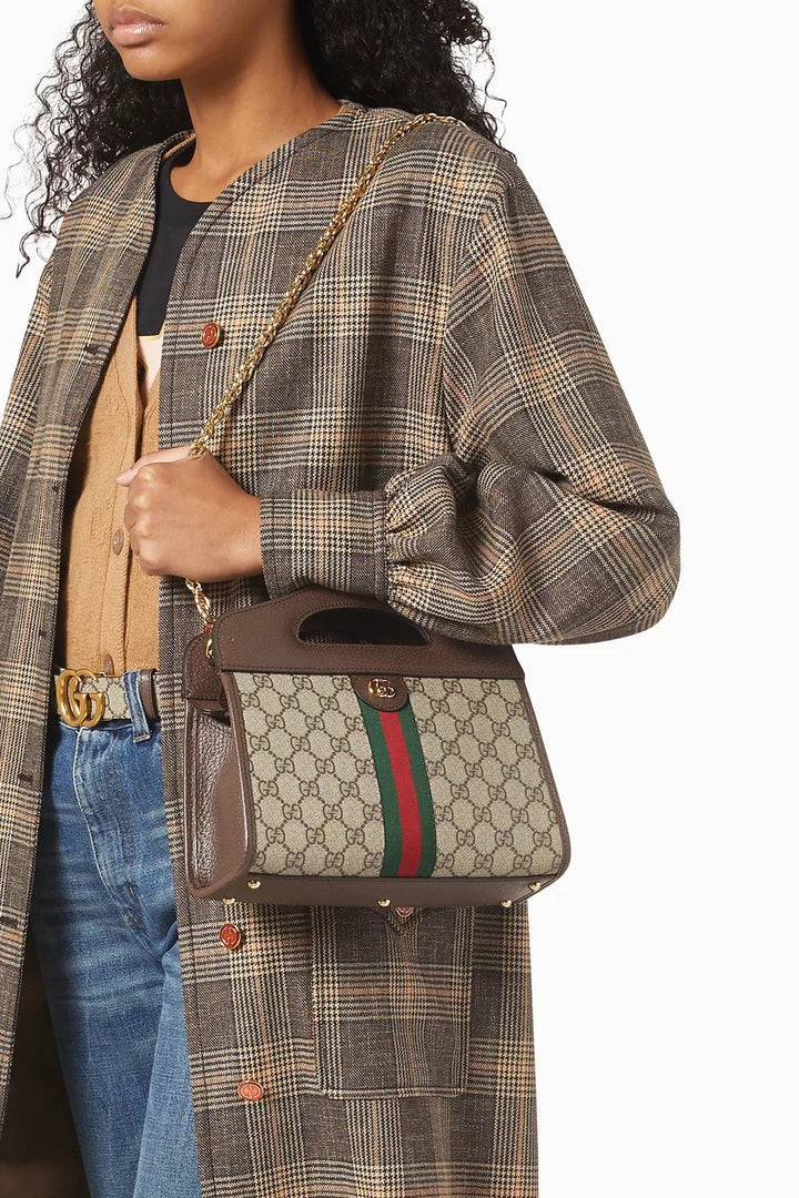 GUCCI GG SUPREME SMALL OPHIDIA TOTE BAG