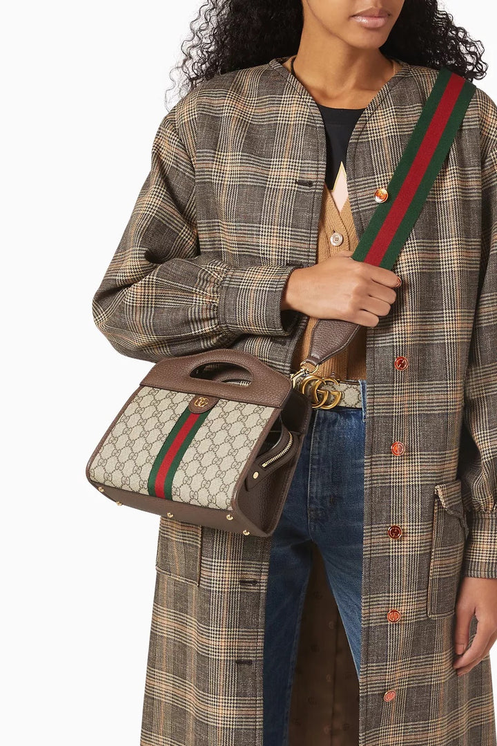 GUCCI GG SUPREME SMALL OPHIDIA TOTE BAG