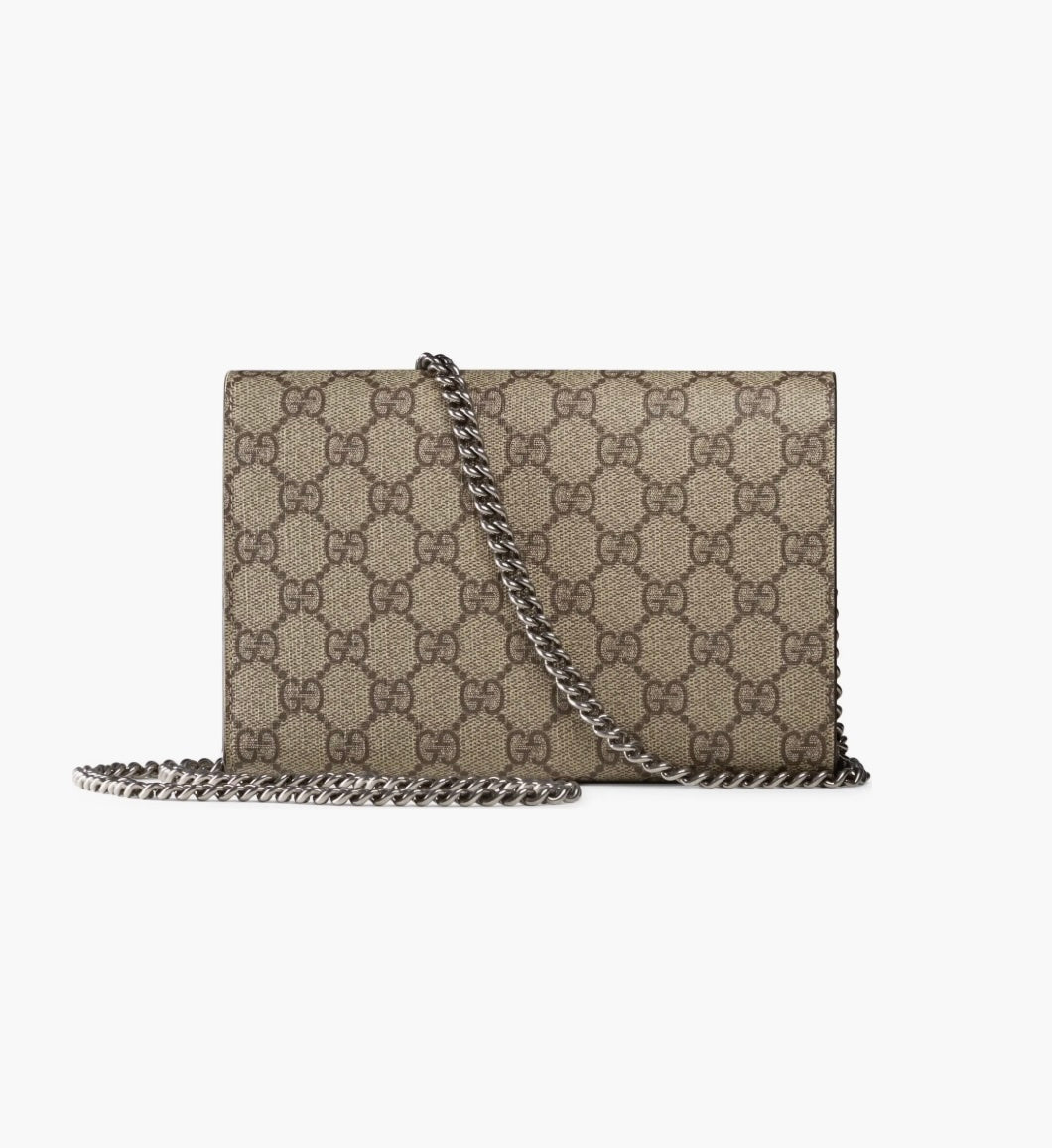 GUCCI GG SUPREME MONOGRAM DIONYSUS WALLET ON CHAIN