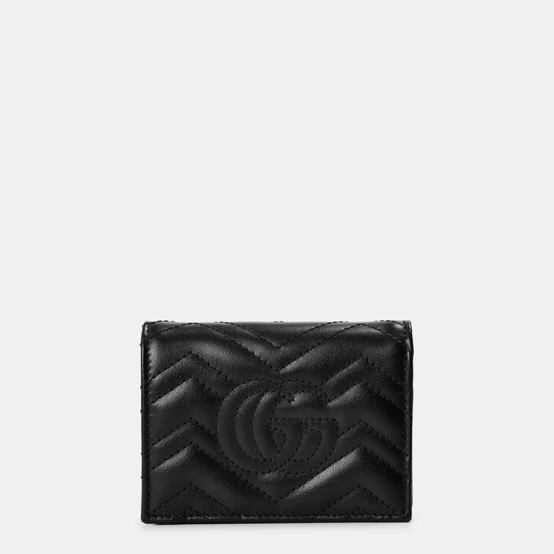 GUCCI GG MARMONT LAMBSKIN LEATHER CARD CASE BI-FOLD WALLET