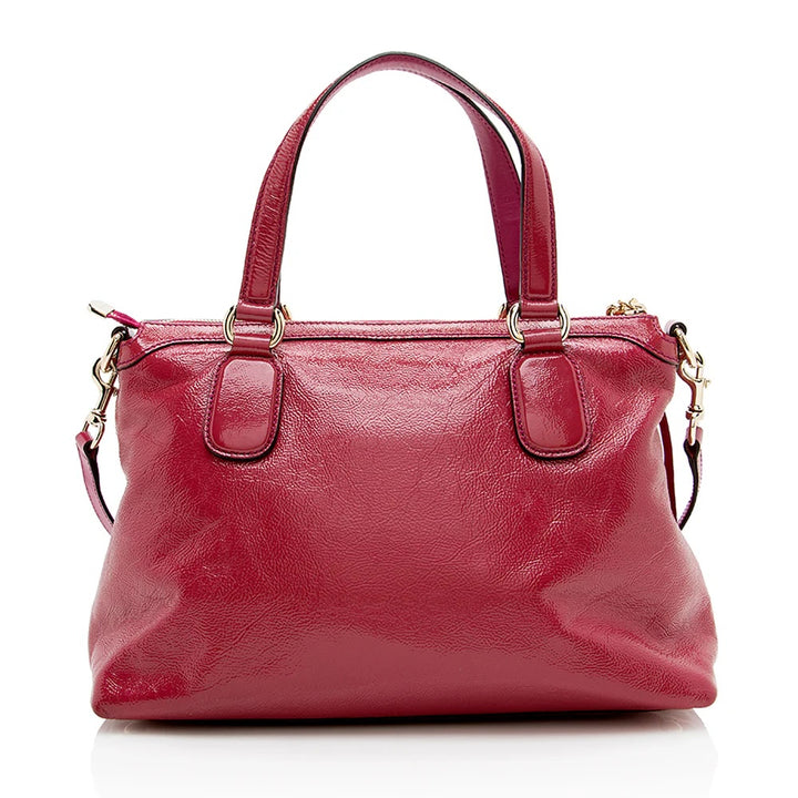 GUCCI GG GLAZED LEATHER SOHO SMALL SHOULDER BAG