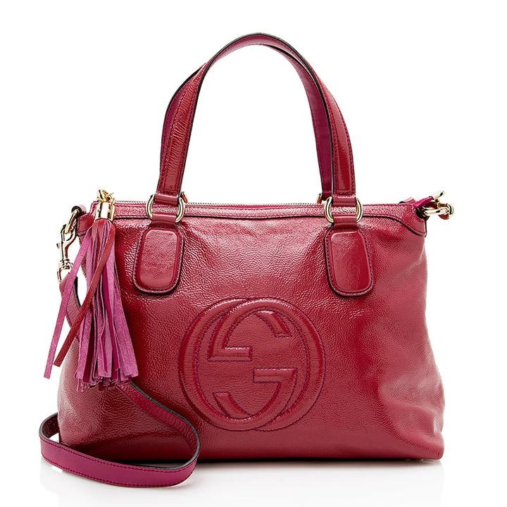 GUCCI GG GLAZED LEATHER SOHO SMALL SHOULDER BAG